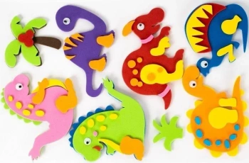 Naklejki piankowe 3D Dinozaury 8szt - Fandy
