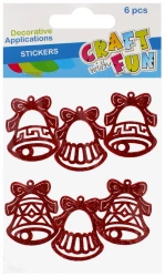 Ozdoba Bn Naklejki Dzwonki Brok Czer 6szt 12/144