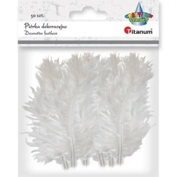 Piórka puch indyk 9-15cm białe 50szt - Titanum