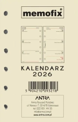 Wkład kalendarzowy 2026 Memofix A6 TDW - Antra