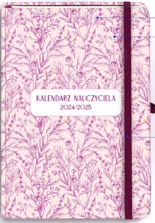 Kalendarz 2025/2026 A5 nauczyciela TDW kwiatowy - -
