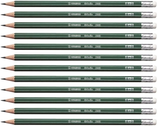 Ołówki z gumką Stabilo B (12 sztuk)