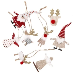 Drewniane motywy świąteczne multikolor 8szt - Dalprint dpCraft