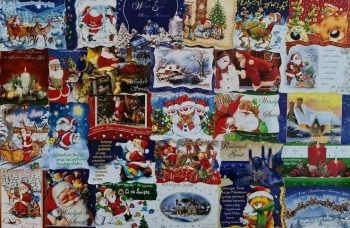 Kartka mała brokat wycinana wzory świeckie mix - Panorama