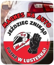 Magnes na auto PATRZ W LUSTERKA - Henry