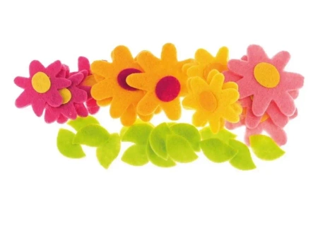 Naklejki z filcu Kwiaty 30szt - Brewis