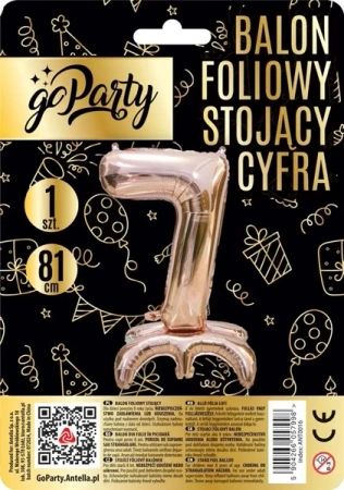 Balon foliowy stojący 7 rose gold 81cm - GoParty