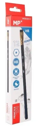 Ołówek z gumką HB czarny (12szt) - MP Main Paper