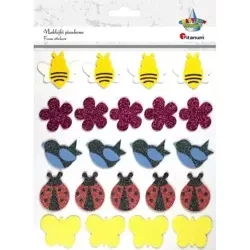 Naklejki piankowe brokatowe mix 22szt. - Titanum