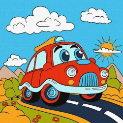 Malowanie numerach - Zabawna podróż 25x25cm - Ideyka