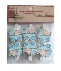 Klamerki ozdobne niemowlęce 6szt - Galeria Hobby