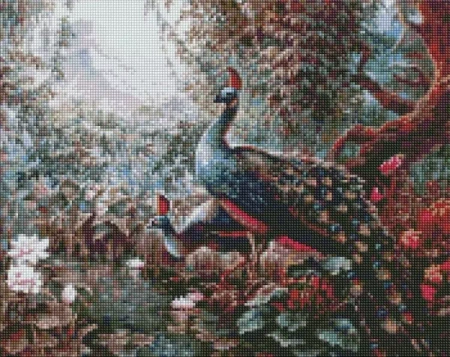 Diamentowa mozaika - Bajkowe pawie 40x50cm - Ideyka