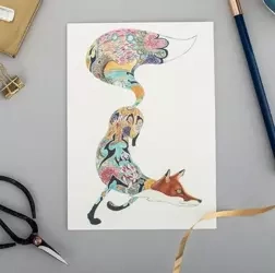 Karnet A091 B6 + koperta Turkusowy lis - DM Collection