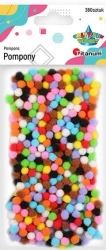Pompony poliestrowe 7mm mix kolorów 380szt - Titanum