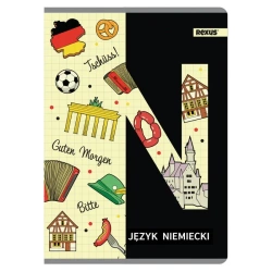 Zeszyt A5, 60 kartek w kratkę, Język niemiecki, metalizowana okładka