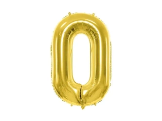 Balon foliowy 0 jasny złoty 72cm - PartyDeco