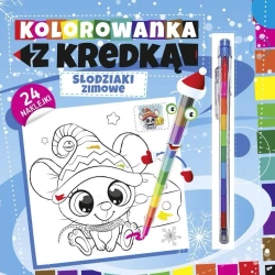 Kolorowanka z kredką. Zimowe słodziaki - Praca zbiorowa
