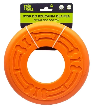 Dysk do rzucania dla psa 25,5cm - pomarańczowy