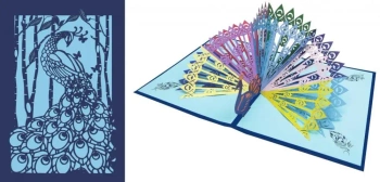 Karnet 12x18 cm + koperta POP-UP Paw - DaVinci