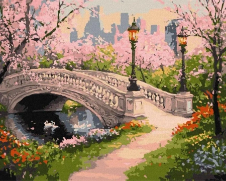 Malowanie po numerach - Park wiosenny 30x40cm - Ideyka