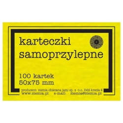 Karteczki samoprzylepne Fluo 50x75mm 100K żółte - Ziemia Obiecana