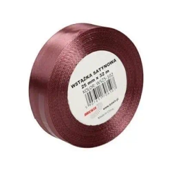 Wstążka satynowa brudny róż 25mm x 32m - Brewis