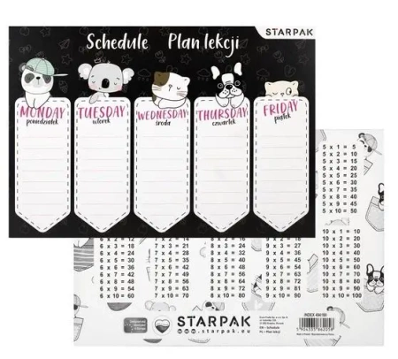 Plan Lekcji Tabl Mnoz A5 Minisy Starpak Pb25/750