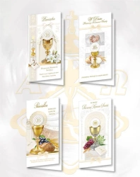 Karnet DL De Lux. Złocony Komunia MIX (10szt.) - Top Graphic