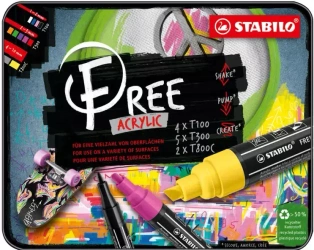 Marker Free Acrylic Starter Kit 11szt STABILO