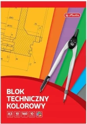 Blok techniczny A3/10K kolorowy (10szt) - HERLITZ