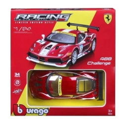 Bburago Model 1:24 Ferrari Racing 488 Challenge czerwony