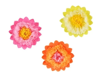 Dekoracja bibułowa Kwiaty 35cm 3szt - PartyDeco