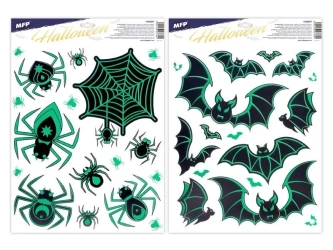 Naklejka na okno Halloween świecąca 30x42cm MIX - MFP
