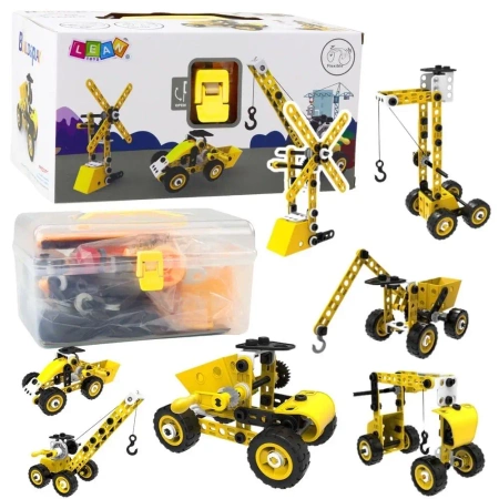 Klocki konstrukcyjne maszyny budowlane 8w1 100el - Leantoys
