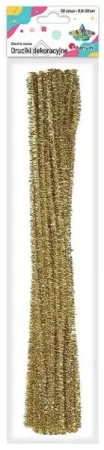 Druciki metalizowane 0,6x30cm 30szt złote - Titanum