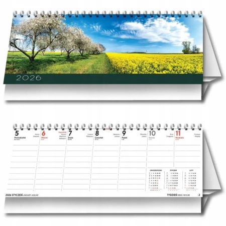 Kalendarz 2026 biurkowy poziomy - Evena