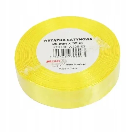 Wstążka satynowa kanarkowy 25mm x 32m - Brewis