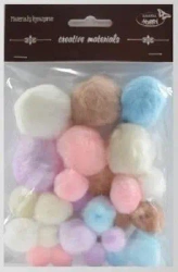 Pompony pastelowe 15mm-40mm 30szt - Galeria Hobby