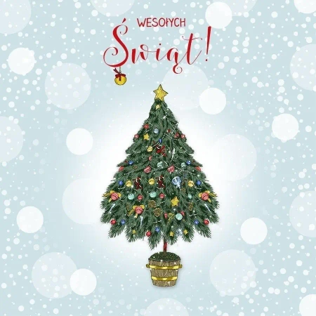 Karnet Swarovski kwadrat CL3503_PO Święta Choinka - Clear Creations