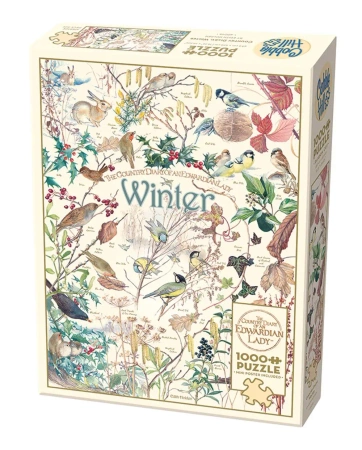Puzzle 1000 Ludowy pamiętnik Zima 112705 - Cobble Hill