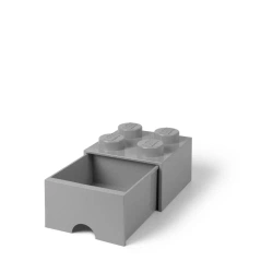 LEGO(R) pojemnik klocek z szufladą czwórka szary - NHG