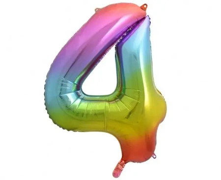 Balon foliowy B&C cyfra 4 tęczowa 85cm - Godan