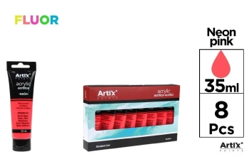 Farba akrylowa fluorescencyjna 35ml różowa (8szt) - Artix