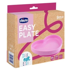 Talerz silikonowy serce 9m+ rożowy - Chicco