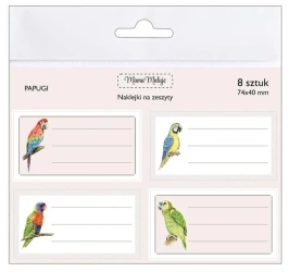Naklejki na zeszyty Papugi - Mama Maluje