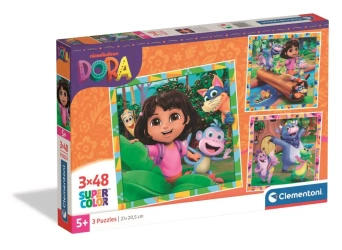 Puzzle 3x48 Super Kolor Dora - Clementoni