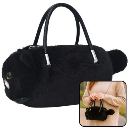 Torebka w kształcie kota czarna - Leantoys