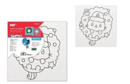 Płótno do malowania kotek świąteczny 20x20 - MP Main Paper
