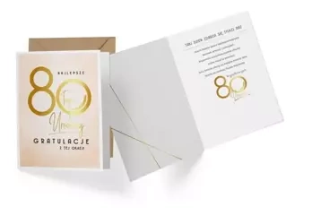 Karnet V-015 Urodziny 80 - Kukartka