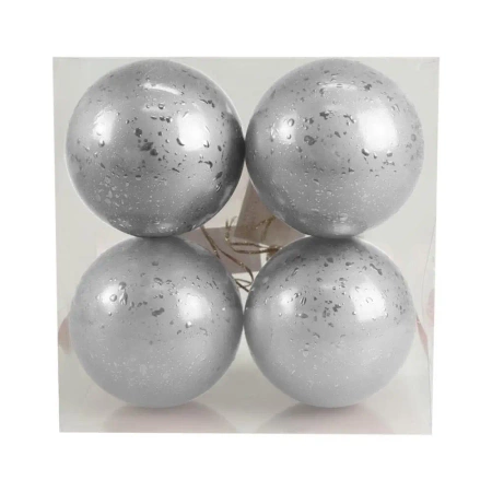 Bombki z efektem rosy srebrne 4szt - Arpex